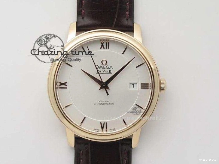 1230 QuickDry De Ville Chronograph RG OMF 1:1 Best Edition Blue Dial On Blue Leather Strap A 8107